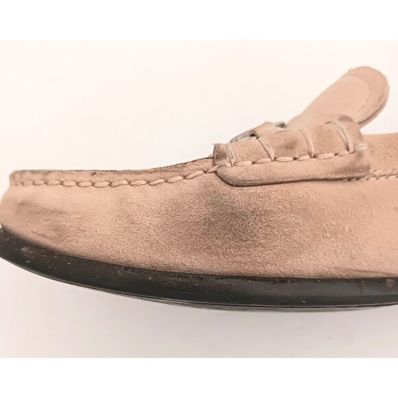 Salvatore Ferragamo Tan Suede Loafers Silver Gancini Trim US 9.5B Made in Italy - Picture 12 of 16